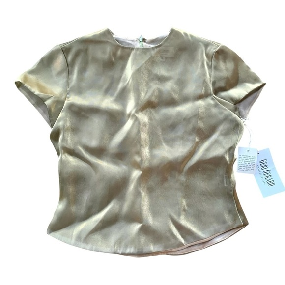 Geri Gerard Collection Metallic Shimmer Formal Evening Top Brass Gold Size 8 - Picture 1 of 6